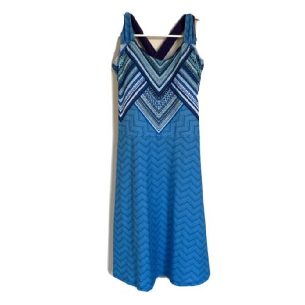 Prana Women Sie XS Multicolor Bohemian Print Racerback Tank Stretch Dress